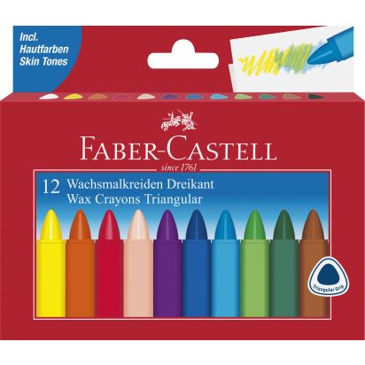 Creioane cerate triunghiulare 12 culori FABER-CASTELL - 1
