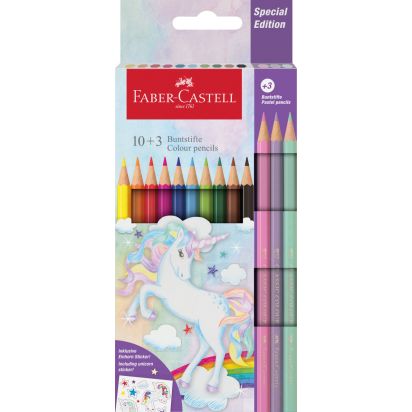 Creioane Colorate 10+3 culori Unicorni FABER-CASTELL - 1