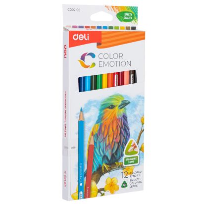 Creioane Colorate 12 culori Color emotion DELI - 1