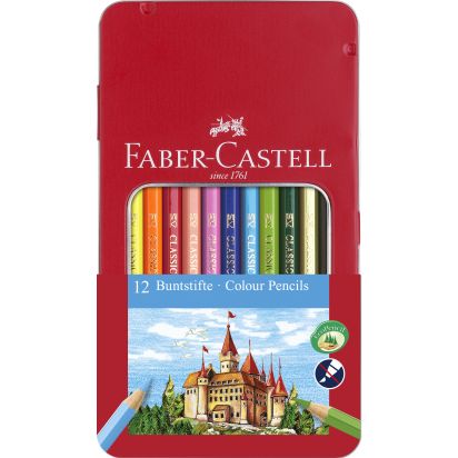 Creioane Colorate 12 culori cutie metal-2 FABER-CASTELL - 1