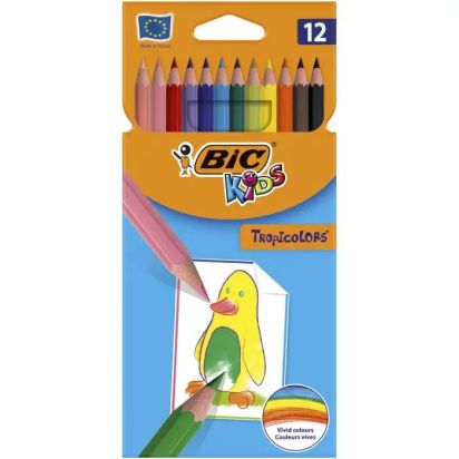 Creioane Colorate 12 culori TropiColors BIC - 1