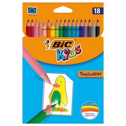 Creioane Colorate 18 culori TropiColors BIC - 1