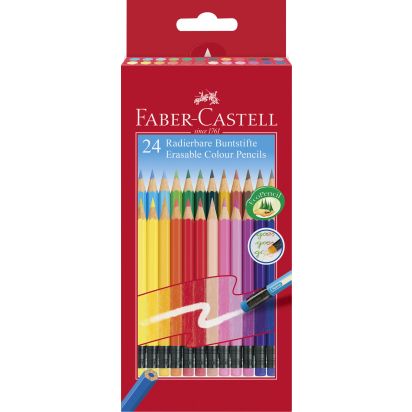 Creioane Colorate 24 culori cu guma ECO FABER-CASTELL - 1