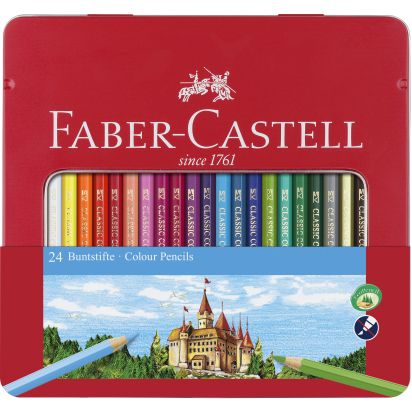Creioane Colorate 24 culori cutie metal-2 FABER-CASTELL - 1
