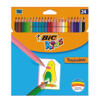 Creioane Colorate 24 culori TropiColors BIC - 1