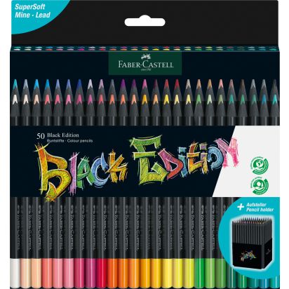 Creioane Colorate 50 culori Black edition FABER-CASTELL - 1