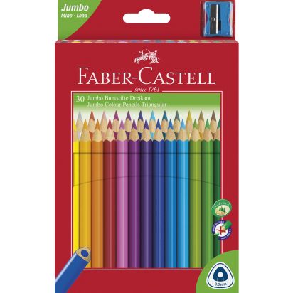 Creioane Colorate Jumbo 30 culori + ascutitoare FABER-CASTELL - 1