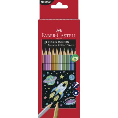 Creioane Colorate metalizate 10 culori FABER-CASTELL - 1