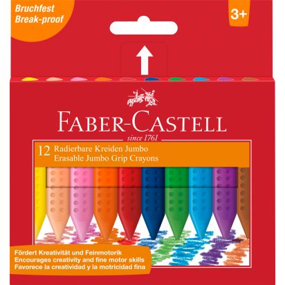 Creioane Colorate plastic 12 culori Jumbo Grip FABER-CASTELL - 1