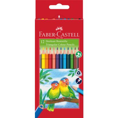 Creioane Colorate triunghiulare 12 culori + ascutitoare ECO FABER-CASTELL - 1