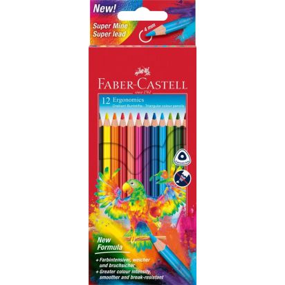 Creioane Colorate triunghiulare 12 culori ergonomics FABER-CASTELL - 1