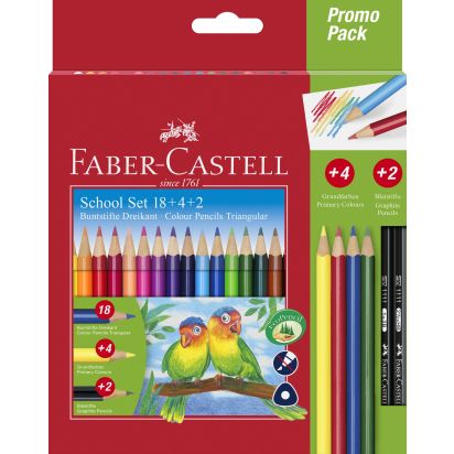 Creioane Colorate triunghiulare 18+4+2 promo FABER-CASTELL - 1