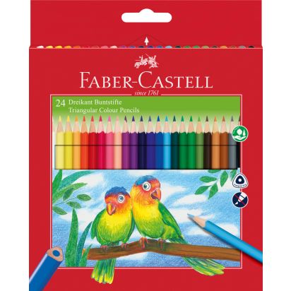 Creioane Colorate triunghiulare 24 culori + ascutitoare ECO FABER-CASTELL - 1