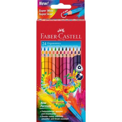 Creioane Colorate triunghiulare 24 culori Ergonomics FABER-CASTELL - 1