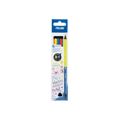 Creion color 6 culori bicolor Fluo-metal MILAN - 1