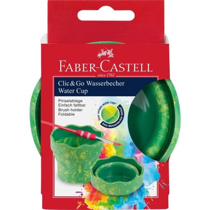 Cutie apa click&go Dinozauri verde marmorat FABER-CASTELL - 1