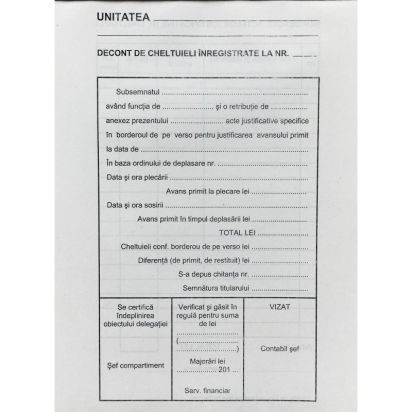 Decont de cheltuieli inregistrate color - 0