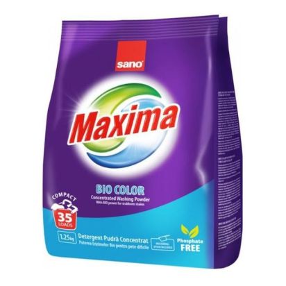 Detergent automat rufe, pudra concentrata, Bio Color, 35 spalari, SANO, 1.25kg - 1