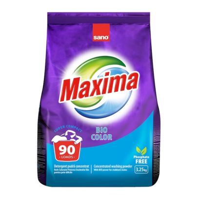 Detergent automat rufe, pudra concentrata, Bio Color, 90 spalari, SANO, 3.25kg - 1