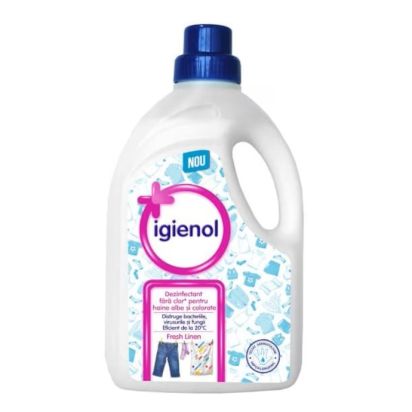 Dezinfectant rufe albe si colorate, fara clor, Fresh Linen, IGIENOL, 1.5l - 1