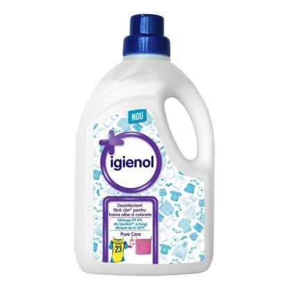Dezinfectant rufe albe si colorate, fara clor, Pure Care, IGIENOL, 1.5l - 1