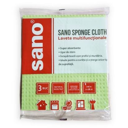 Lavete umede, Sponge Cloth, SANO, 3buc/set - 1