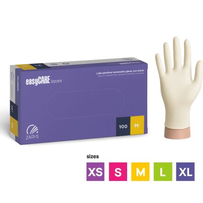 Manusi latex pudrate albe easyCARE, ZARYS, 100buc/cutie - 1