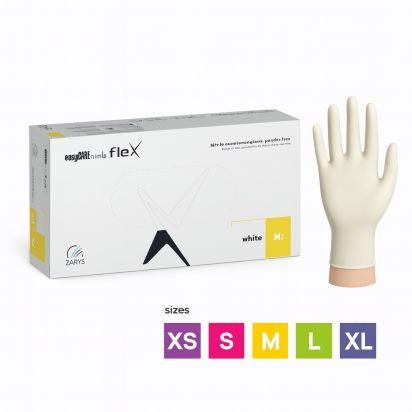 Manusi nitril albe easyCARE Flex, ZARYS, 100buc/cutie - 1