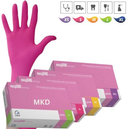 Manusi nitril roz, AQL 1, ZARYS, 100buc/cutie - 1