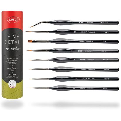 Pensule set 7+1 pentru miniatura si detaliu DACO - 1