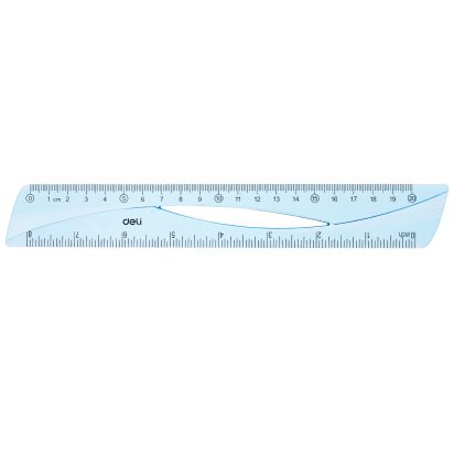 Rigla 20cm albastra transparenta DELI - 1