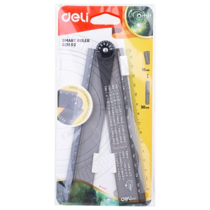 Rigla smart pliabila 30 cm neagra transparenta DELI - 1