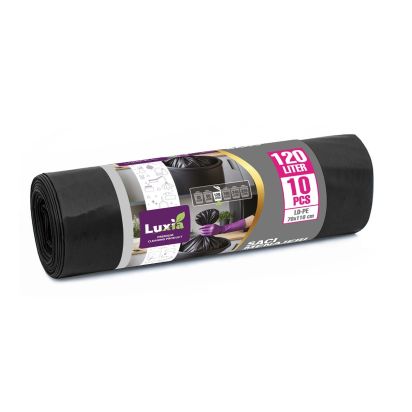 Saci menajeri ultrarezistenti 120l LDPE, LUXIA, 10buc/rola - 2