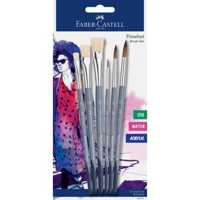Set 6 pensule (3 rot+3 tes) Creative Studio FABER-CASTELL - 1