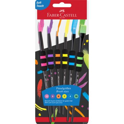 Set 6 pensule soft touch black FABER-CASTELL - 1