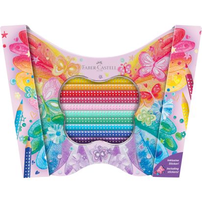 Set cadou 20 creioane Colorate sparkle butterfly FABER-CASTELL - 1