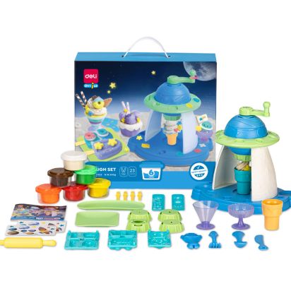 Set creativ plastilina + 23 accesorii fabrica de dulciuri DELI - 1