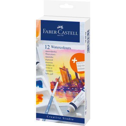 Tempera acuarele 12 culori 9ml + paleta FABER-CASTELL - 1