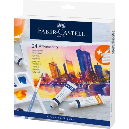 Tempera acuarele 24 culori 9ml + paleta FABER-CASTELL - 1