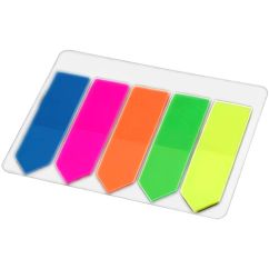 Notite adezive index din hartie, sageata, 45x12 mm, set 5x25 file color, Shine A