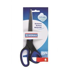 Foarfeca metalica de birou DONAU Soft Grip, 20 cm, albastru