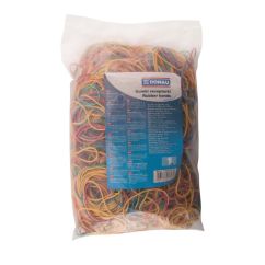Elastice pentru bani DONAU, 60 mm, 80 % cauciuc, 1 Kg, color