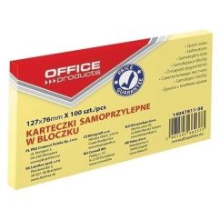 Notite adezive 76x127, OFFICE Products, galben pal, 100 file