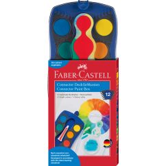 Acuarele 12 culori Conector albastre FABER-CASTELL