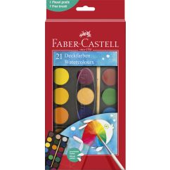 Acuarele 21 culori 30mm + pensula 2023 FABER-CASTELL