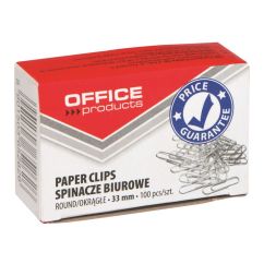Agrafe metalice 33mm OFFICE Products, rotunjite, 100 buc/cutie
