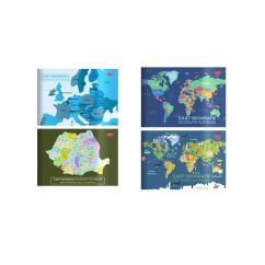 Caiet geografie A4 24 file coperta plastic DACO
