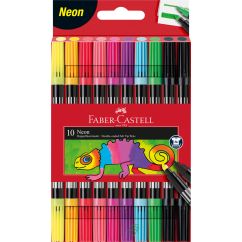 Carioca 10 culori 2 capete culori neon FABER-CASTELL
