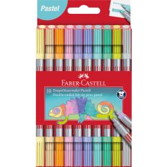 Carioca 10 culori pastel 2 capete FABER-CASTELL