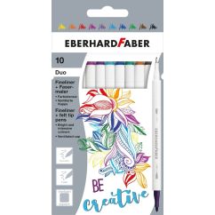 Carioci 10 culori 2 capete (carioca+liner) EBERHARD FABER
